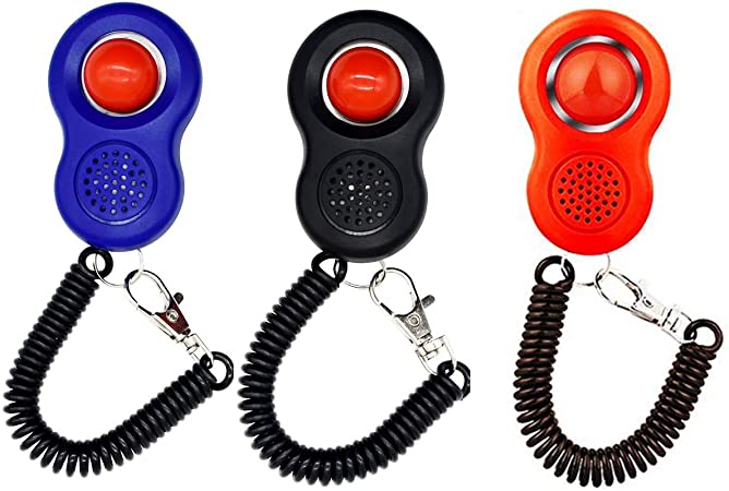 Winod Dog Training Clicker with Finger Loop and Wrist Strap, 3pcs Gift Pack