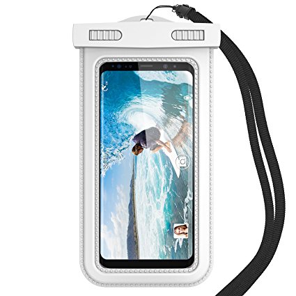 (2Pack) Universal Waterproof Case, Trianium [White] Dry Bag Waterproof Pouch for Cell Phone 8 - iPhone, Samsung Galaxy, LG, HTC,Nokia,Xperia,Motorola up to 6.0” Phone Diagonal