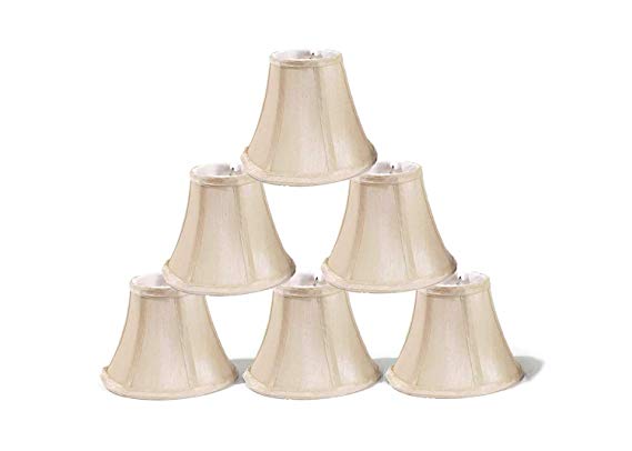 Urbanest Chandelier Lamp Shades, Set of 6, Soft Bell 3"x 6"x 5" Cream, Clip on