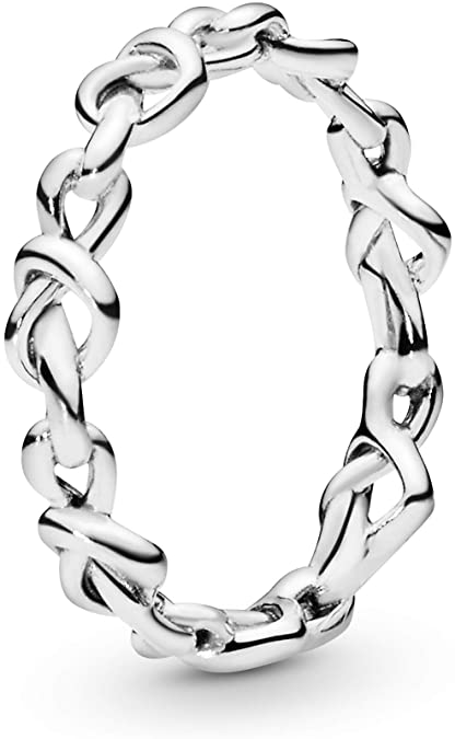 Pandora Jewelry Knotted Hearts Sterling Silver Ring, Size 6