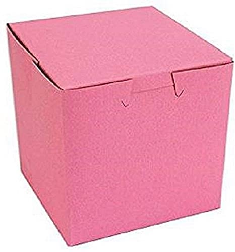 Pink Bakery Single Cupcake Box 4 X 4 X 4 inch (30) Made in USA