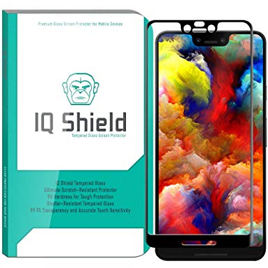 Google Pixel 3 XL Screen Protector (1-Pack), IQ Shield Tempered Ballistic Glass Screen Protector for Google Pixel 3 XL (3D Glass [Black]) 99.9% Transparent HD and Shatter-Proof Shield