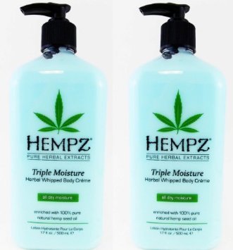 2 BOTTLES OF Hempz Herbal Moisturizer Triple Moisture 17 oz NEW 2014