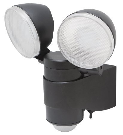 MAXSA Innovations 43218 Black Battery-Powered Dual Head LED Security Light