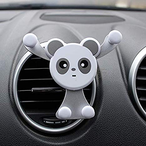 GoGear Cell Phone Holder for Car, Universal Air Vent Mount Cradle, Carton Panda Image, Fits iPhone, Samsung Galaxy, Google Nexus, LG, Sony, HTC and More, Cute Image Easy to Operate