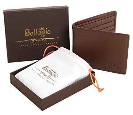 Premium Leather Wallet for Men in Gift Box - Bifold Design with RFID Protection - Ideal Gifts for Men - Black or Brown