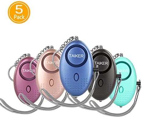JIMITE Personal Alarm for Women 5 Pack 140DB Emergency Self-Defense Security Alarm Keychain with LED Light for Women Kids and Elders