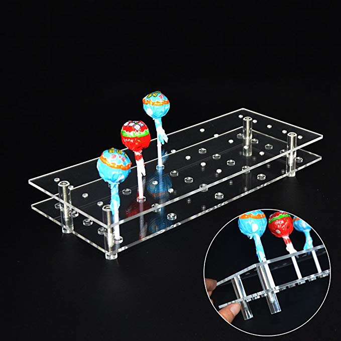 MENGCORE 25 Hole Acrylic Cake Pop Lollipop Display Stand Holder for Weddings Baby Showers Birthday Parties Anniversaries Halloween Candy Decorative (25 Hole)