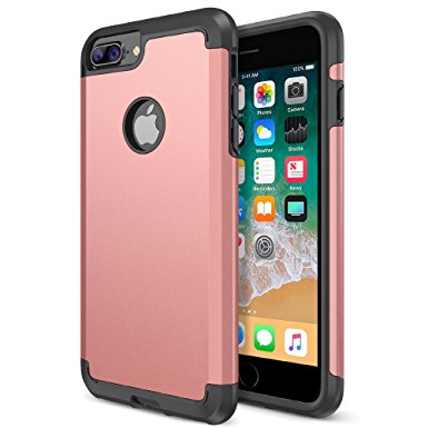 Trianium Protanium iPhone 8 Plus Case with Heavy Duty Protection / Shock Absorption / Dual Layer TPU   Rigid Armor / Anti-Scratch / Reinforced Corner Cases For Apple iPhone 8 Plus Phone -Rose Gold