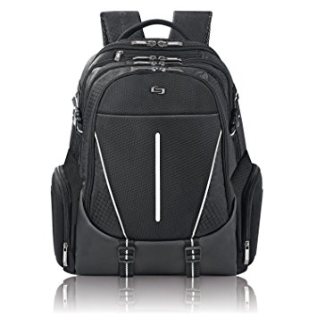 Solo Rival 17.3 Inch Laptop Backpack with Hardshell Side Pockets, Black