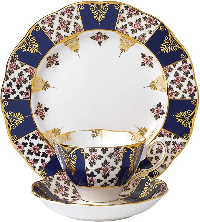 Royal Albert 3 Piece 100 Years 1900 Teacup, Saucer & Plate Set, 8", Multicolor