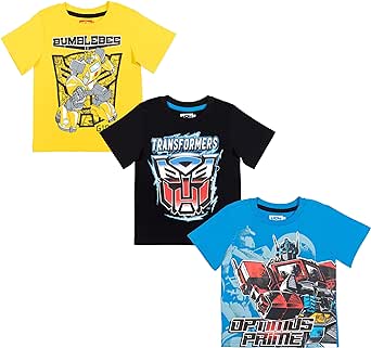 Transformers Bumblebee Optimus Prime Boys 3 Pack Short Sleeve T-Shirt