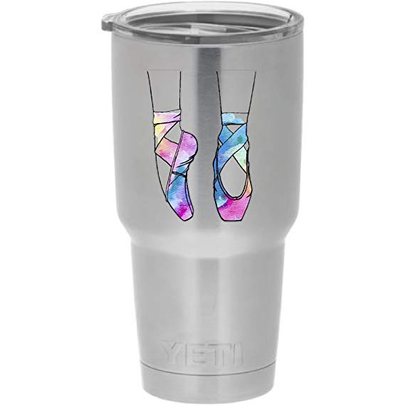 Cups drinkware tumbler sticker - Colorful Ballet shoes dance - cool sticker decal