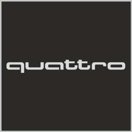 2pcs Audi Quattro Logo A4 A5 A6 A8 S4 S6 S8 R8 Skirts Decal Sticker M1 12"x1 1/2" Silver