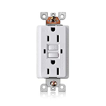 Aweking UL Listed GFCI Outlet 15 Amp 15A AC125V WR Duplex GFCI Receptacle Outlet,Weather-Resistant,LED Indicator,Ground Fault Circuit Interruptor
