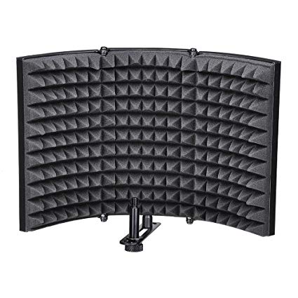 AW Studio Microphone Isolation Shield Acoustic Foam Panel Soundproof Filter Recording Panel Stand Mount