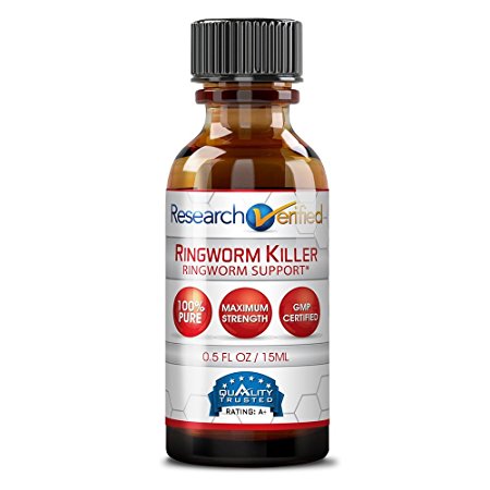 Research Verified Ringworm Killer - 1 Bottle - The best Relief for Ringworm - 25% Undecylenic Acid and Tea Tree Oil. Reduce infection duration, frequency and severity. 100% money back guarantee!