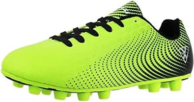 Vizari Stealth FG Soccer Shoes | Firm Ground Outdoor Soccer Shoes for Boys and Girls | Lightweight and Easy to wear Youth Outdoor Soccer Cleats | Green/Black | Little Kid