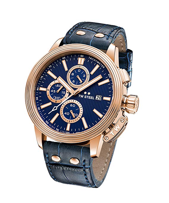 TW Steel 'CEO Adesso' Quartz Stainless Steel Casual Watch, Color:Blue (Model: CE7015)