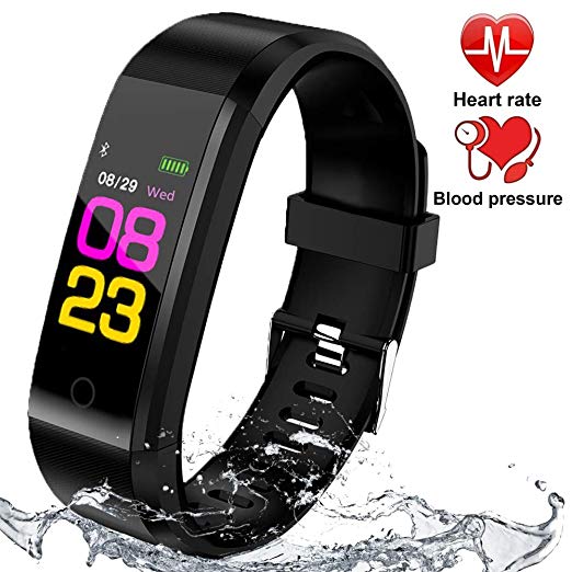 OumuEle Fitness Tracker Heart Rate Monitor Watch, Activity Tracker Blood Pressure Monitor, Waterproof Heart Watch Calorie Step Counter, Pedometer Watch Kids Women Men, Compatible Android iPhone