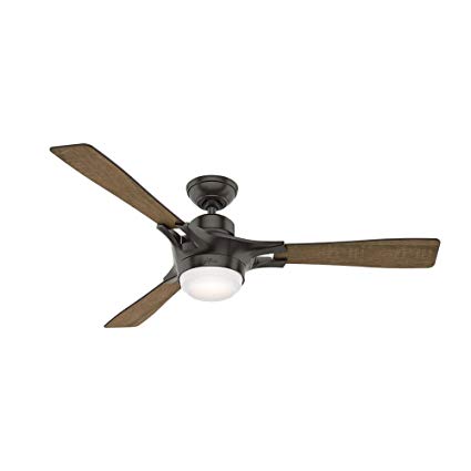 Hunter 59379 Signal Ceiling Fan with Light with Integrated Control System, 54-inch, Noble Bronze, works with Alexa