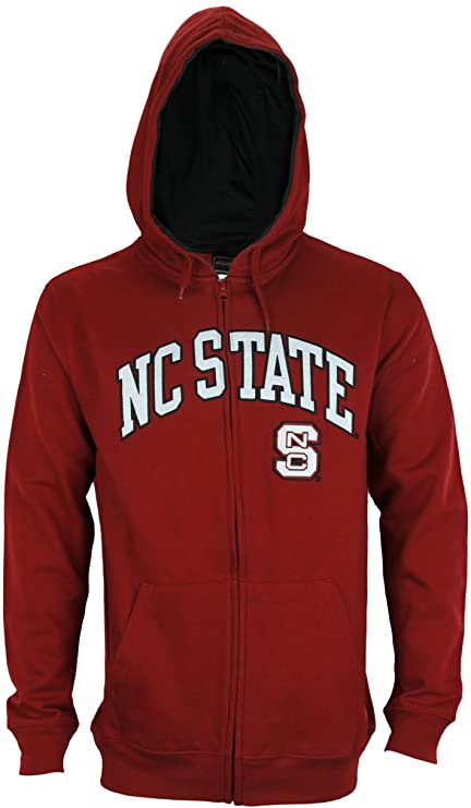 Outerstuff North Carolina State University NC State Wolfpack NCAA Mens Full Zip Fleece Hoodie, Red