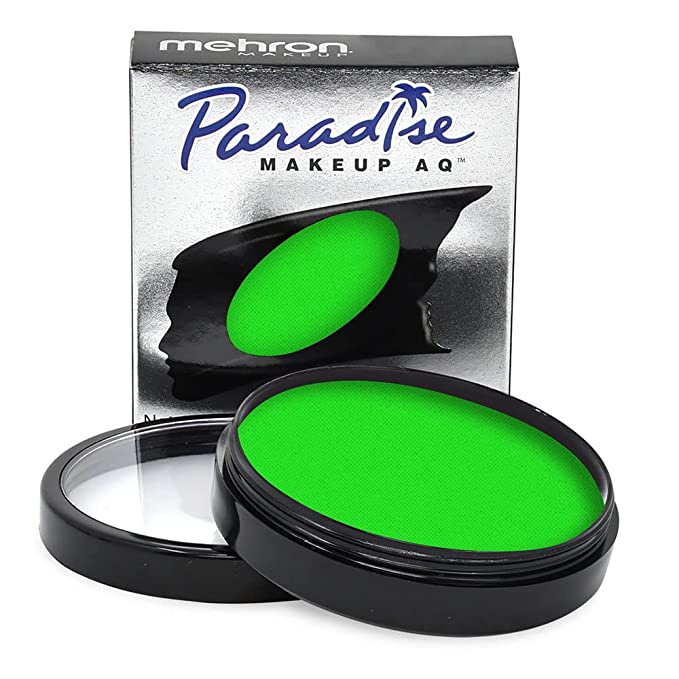 Mehron Makeup Paradise Makeup AQ Face & Body Paint (1.4 oz) (Martian – Neon Green/Green UV)