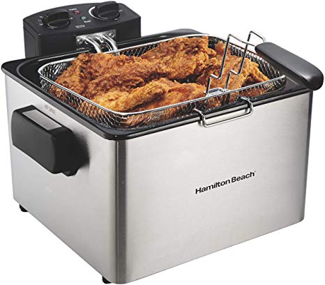 Hamilton Beach (35035) Deep Fryer, With Basket, 4.5 Liter Oil Capacity, Electric, Professional Grade (Renewed)