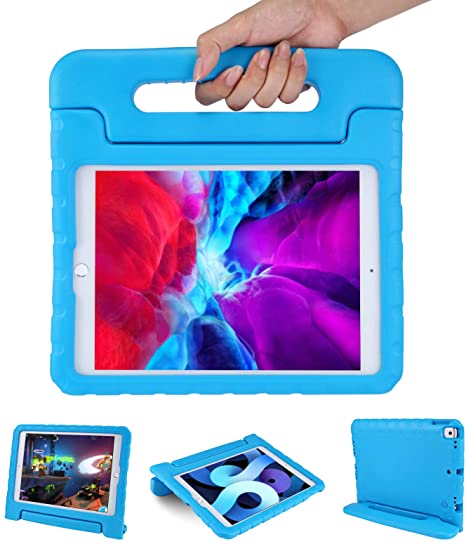 Kids Case for iPad 8th/7th Generation 2020 with Handle | Blosomeet Full Protective Kid-Proof Cover for 10.2 Inch iPad 2019 with Stand Rugged Lightweight EVA iPad Pro 10.5 Case for Boys | Blue