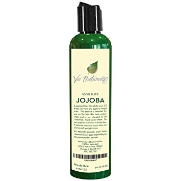 Jojoba Oil for Hair and Skin - 100 Percent Pure Cold Pressed Oil - No Fillers, Dyes or Artificial Ingredients of Any Kind - Made in the USA (1 bottle - 4 oz)