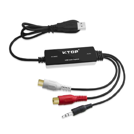 USB2.0 Audio Capture Card- Supported OS：Windows 10 / 8.1 / 8 / 7 / Vista / XP, Mac OS 10.11 -Easy Audio Grabber Version