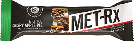 MET-Rx Big 100 Colossal Protein Bar, Crispy Apple Pie, 100 g Bar (9 count), High Protein Bars to Support Energy Levels and Muscles, Great as A Meal Replacement, Gluten Free