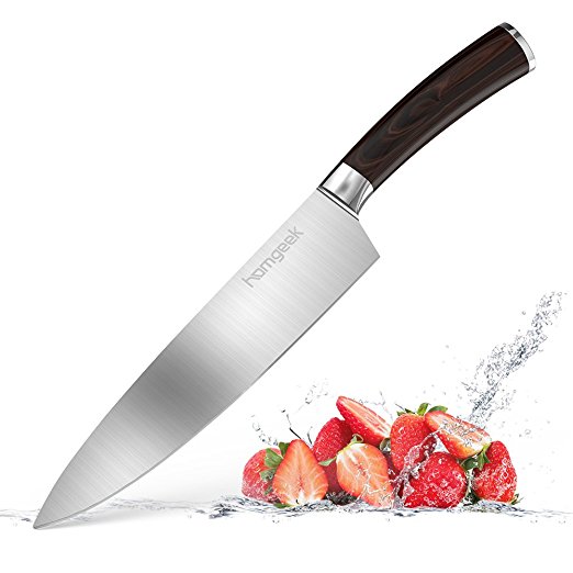 Homgeek Chef knife,Kitchen Knife Rust-Free Chopping Knife with Sharp Blade for Kitchen Cooks and Professional Chefs,8 Inches German Stainless Steel Ergonomic Handle