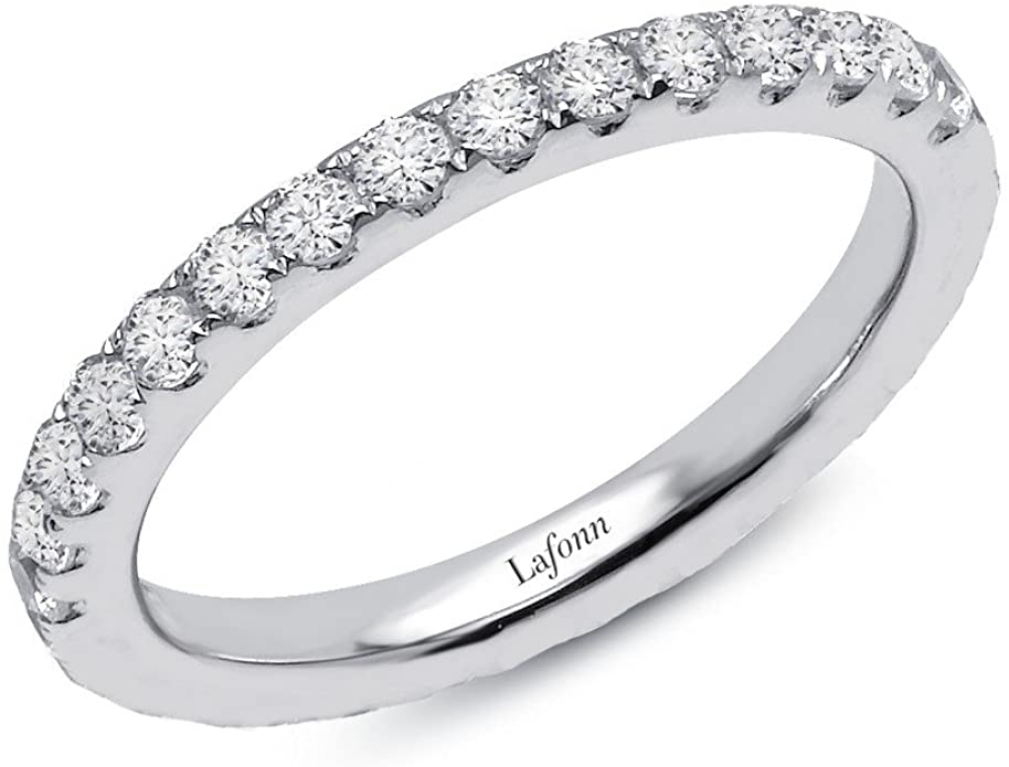 Lafonn Classic Sterling Silver Platinum Plated Lassire Simulated Diamond Ring (0.45 CTTW)