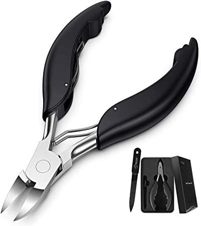 BESTOPE Toenail Clippers for Thick Nails, Sharp Nail Clippers for Ingrown Hard Toenail Fingernail, Professional Podiatrist Toe Nail Nipper for Seniors with Nail File