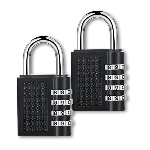 OUTPO 2 Pack Combination Lock 4 Digit Padlock for School, Employee, Gym & Sports Locker, Toolbox, Cabinet & Storage ,Easy to Set Your Own combination ,zinc alloy & Plated Steel(Black)