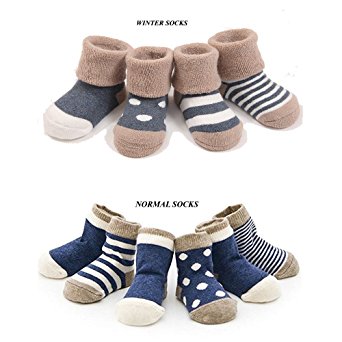 Cuca Dunna Infant Baby Toddler Socks For Girls And Boys,Cute socks 4 Pairs