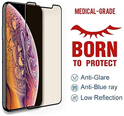 PERFECTSIGHT Medical-Grade Anti Blue Light Screen Protector for Apple iPhone 11 2019, XR 6.1", [Anti 8 Radiations, Anti Eye Strain] Matte Anti Glare Anti Electromagnetic Wave Tempered Glass