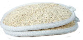 Loofah Body Exfoliating Pads (2 Pieces) One Side Natural Loofah & Other Side Terry Cloth