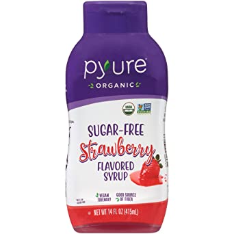 Organic Strawberry Flavored Syrup By Pyure | Sugar-Free, Keto, 1 Net Carb | 14 Fl. Oz