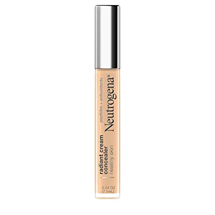 Neutrogena Healthy Skin Radiant Brightening Cream Concealer with Peptides & Vitamin E Antioxidant, Lightweight Perfecting Concealer, Non-Comedogenic, Bisque Light/Medium 02 neutral undertones, 0.24 oz