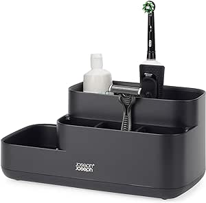 Joseph Joseph EasyStore - Bathroom Storage Caddy Organizer for bathroom accessories, Matt Black