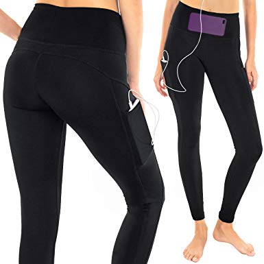 Sparkle Leggings with 3 Pockets for Women Yoga Workout Athletic Pants   High Waisted Activewear   Tummy Control (S1)