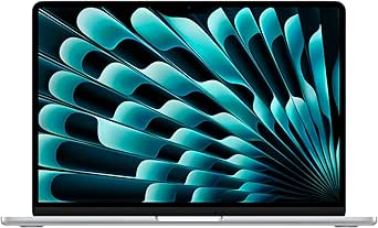 Apple 2024 13" MacBook Air Laptop mit M3 Chip: 13,6" Liquid Retina Display, 8 GB gemeinsamer Arbeitsspeicher, 256 GB SSD Speicher, beleuchtete Tastatur, 1080p FaceTime HD Kamera, Touch ID, Silber