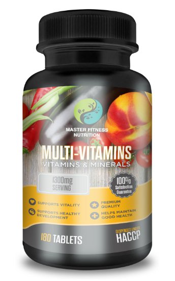 ★ Multivitamin And Mineral Supplements 1300mg ★ 180 Multivitamins Per Pack (HUGE 6 Month Supply) ★ '1 A Day' Premium Multivitamin And Mineral Tablets ★ Multivitamin Supplement Containing 27 Essential Vitamins & Minerals (more than other leading brands) ★ Support Your Body With Multi-Vitamins As Health Supplements Or Sports Supplements ★ Our Multivitamin Tablets Provide Powerful Support To Your Body ★ Made In UK ★ 100% Money Back Guarantee!