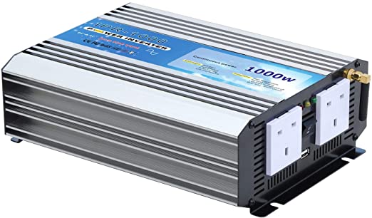 1000W pure sine wave AC power inverter 12V battery to 240V mains electricity (peak power 2000W) with wireless On/Off remote control