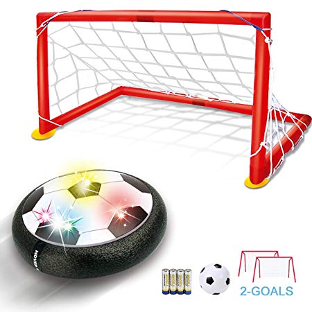 Hover Soccer Ball Kids Toys - TFS LED Air Soccer Set with 2 Goals and Inflatable Ball, Indoor Outdoor Sports Ball Time Killer Games, Best Gift for Boys Girls Age 3 4 5 6  Years Old, Batteries Included