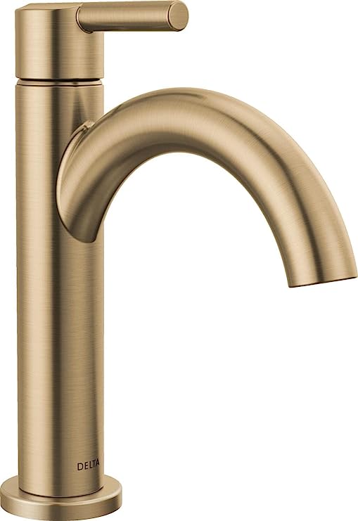 Delta Faucet Nicoli Gold Bathroom Faucet, Single Hole Bathroom Faucet, Single Handle Bathroom Faucet, Champagne Bronze 15749LF-CZ