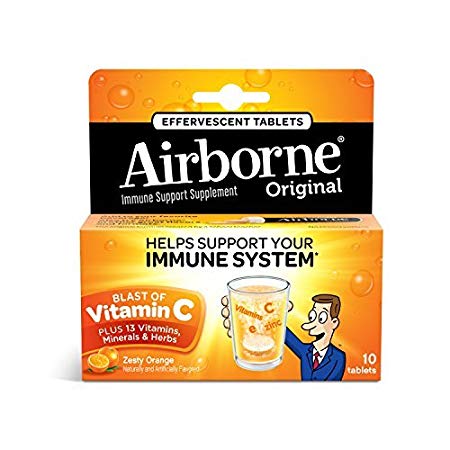 Airborne Effervescent Health Formula, Original Orange, 10 Tablets (Pack of 3) by Airborne