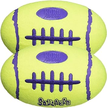 KONG Air Squeaker Football Dog Toy [Set of 2] Size: Medium
